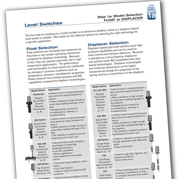 Preview page of the SOR Mechanical Level Switch catalog
